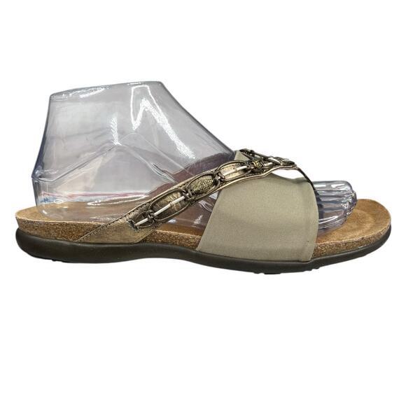 Naot Shoes Naot Womens Jennifer Brown Slip On Slide Sandal